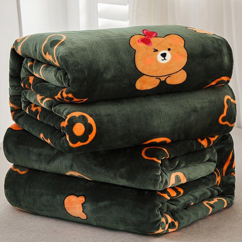 Flannel Blanket Polyester Geometric 120x200cm Meng Meng Bear 180*200cm about 1.2kg - Image 1