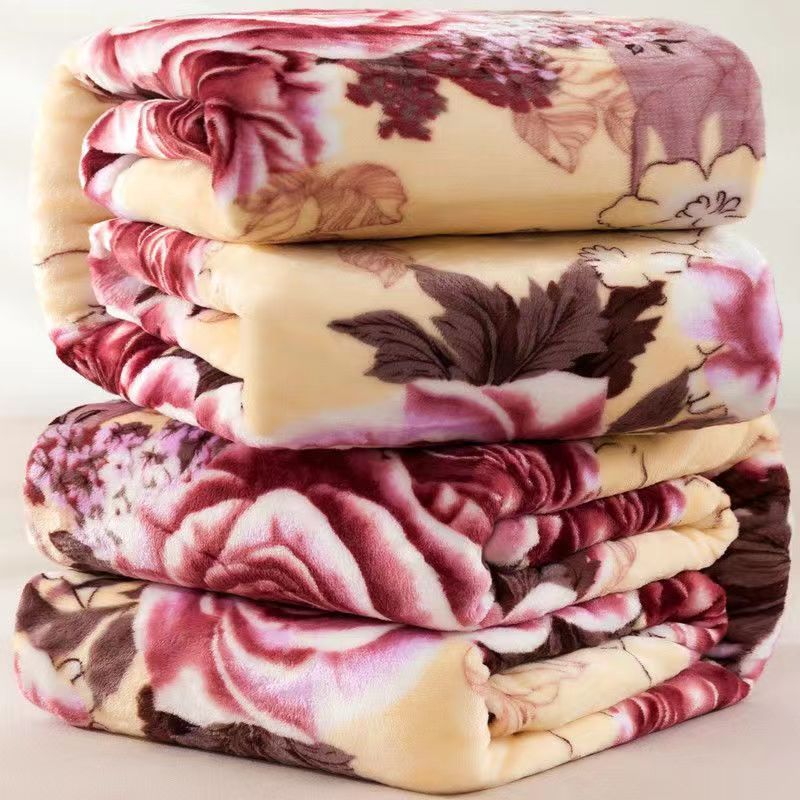Flannel Blanket Polyester Geometric 120x200cm Honey Language Between Flowers 120*200cm about 0.8kg - Image 1