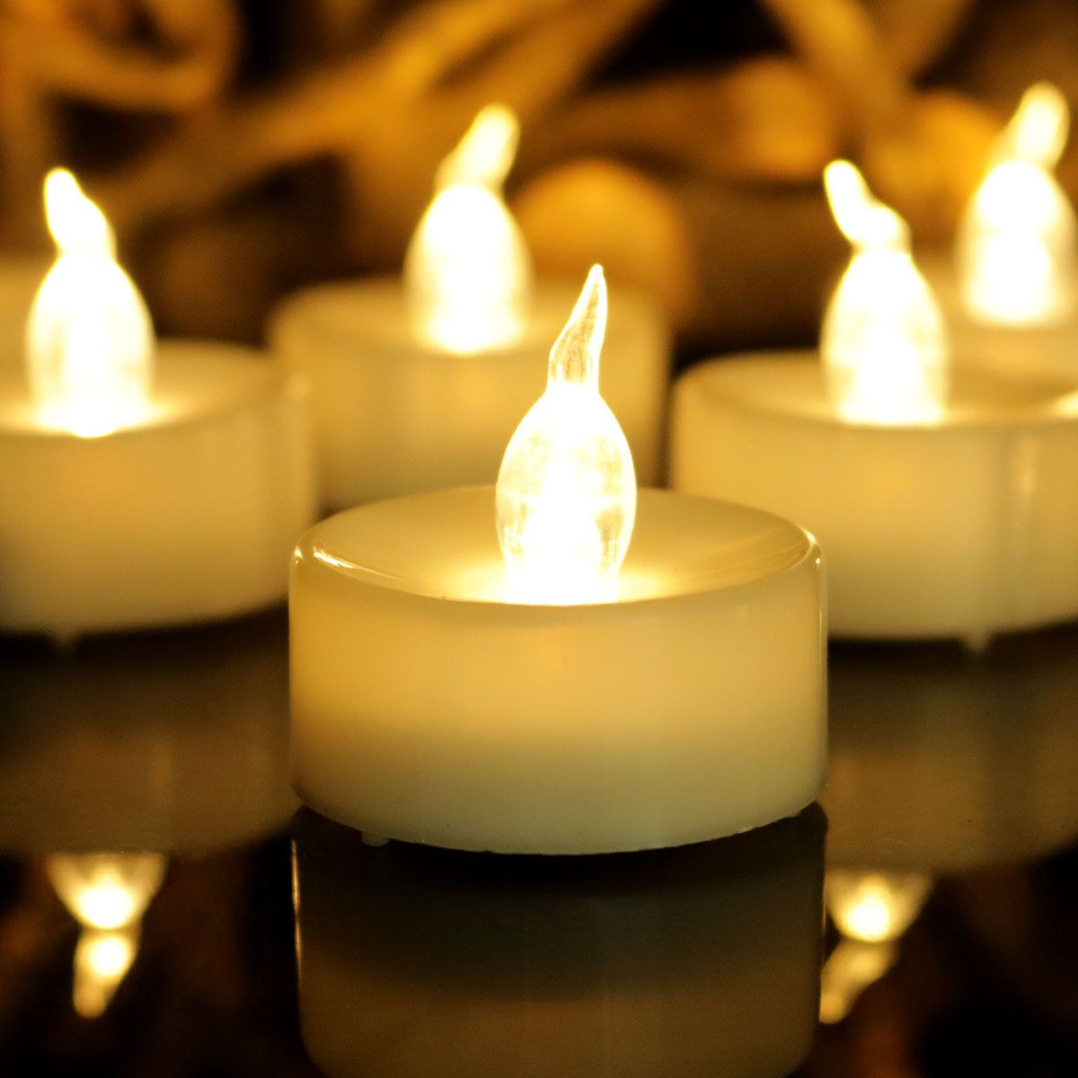 LED Electronic Candle 12 Pack Remote Control Always Bright Warm white light-pointed - Image 1