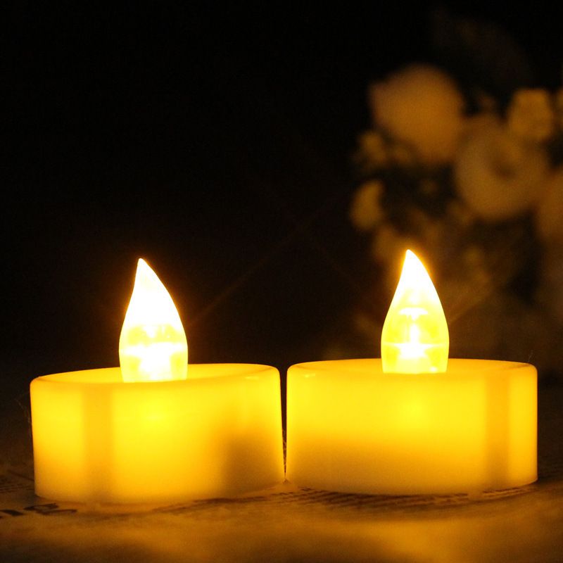 LED Electronic Candle 12 Pack Remote Control Flashing Yellow light-frosted head - Image 1