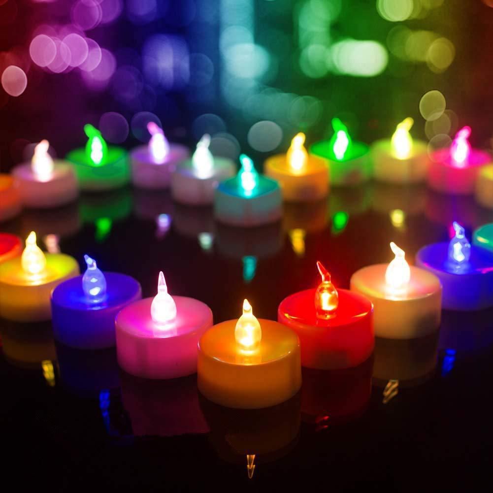 LED Electronic Candle 12 Pack Remote Control Timing Colorful-pointed - Image 1