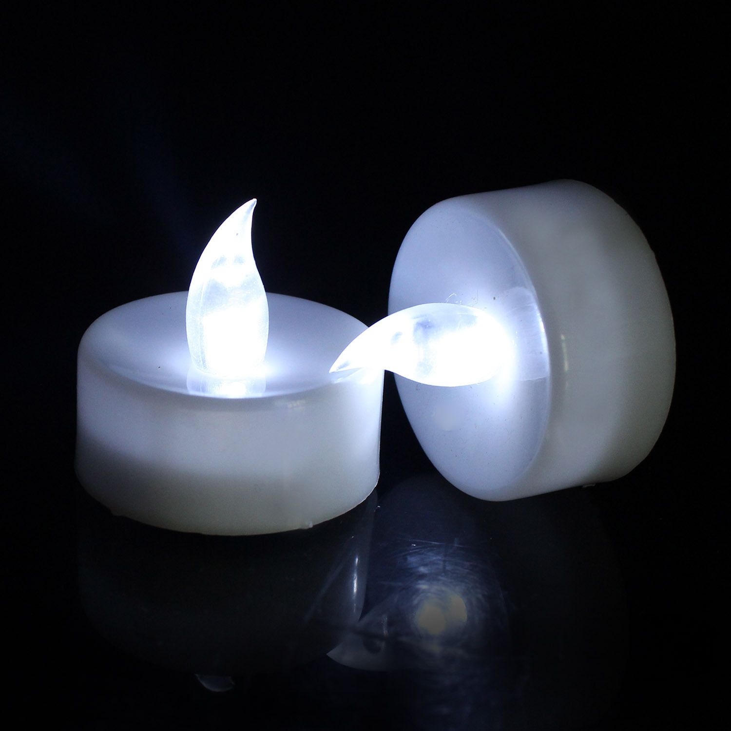 LED Electronic Candle 12 Pack Remote Control 2-key remote control Cold white sanding head - Image 1