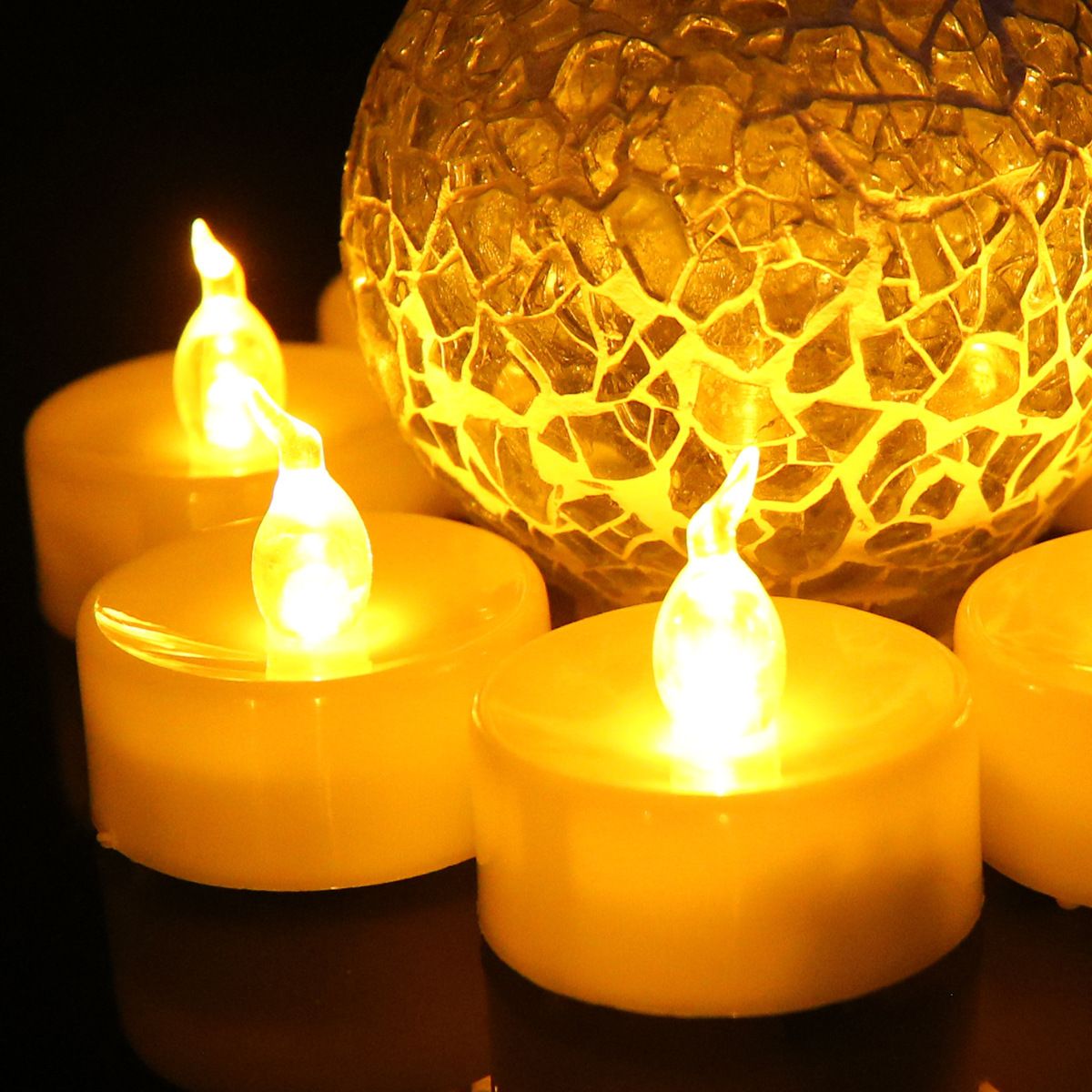 LED Electronic Candle 12 Pack Remote Control Flashing Cold white sanding head - Image 3