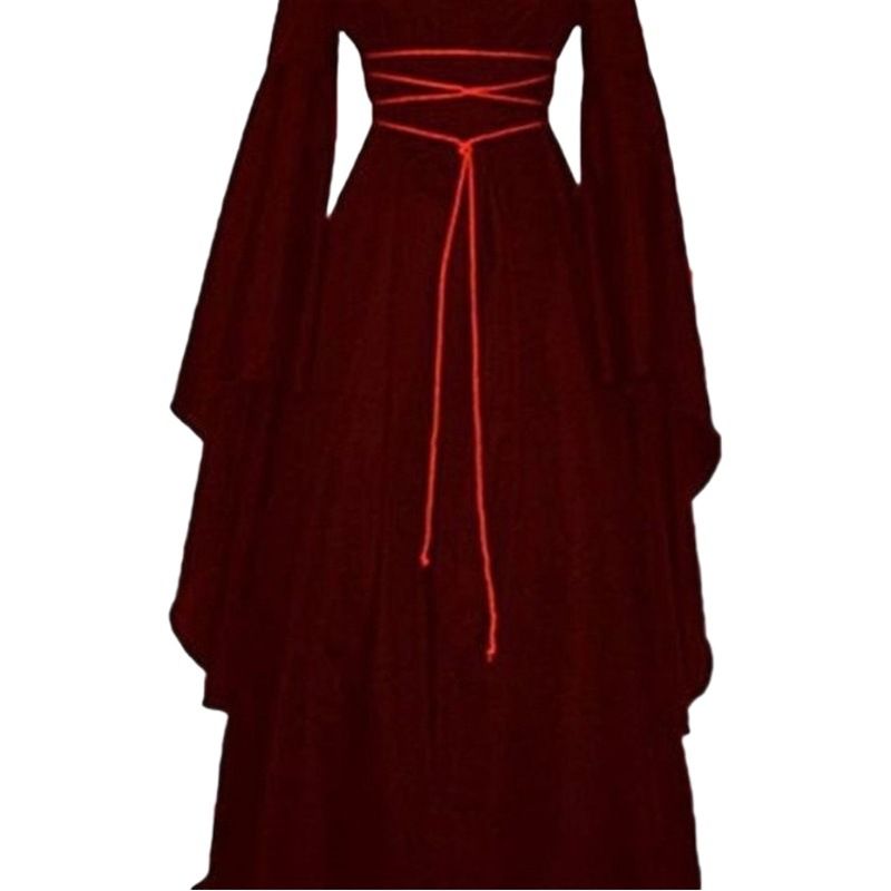 Witch Costume Retro Medieval Stage Performance Silly Ni Burgundy 5XL - Image 1