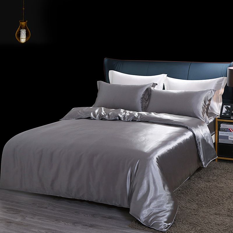 Shurui Silk Four Piece Set 150x200cm 1.8 m bed hat [quilt cover 220x 240cm] - Image 1