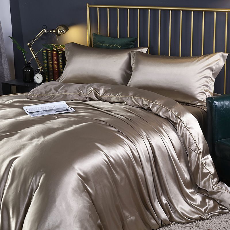 Shurui Silk Four Piece Set 150x200cm 1.8 m bed hat [quilt cover 200x 230cm]] - Image 3