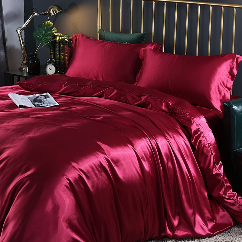 Shurui Silk Four Piece Set 150x200cm 1.8 m bed hat [quilt cover 220x 240cm] - Image 1