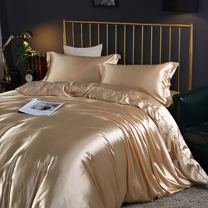Shurui Silk Four Piece Set 150x200cm 1.5 m bed hat [quilt cover 200x 230cm] - Image 5