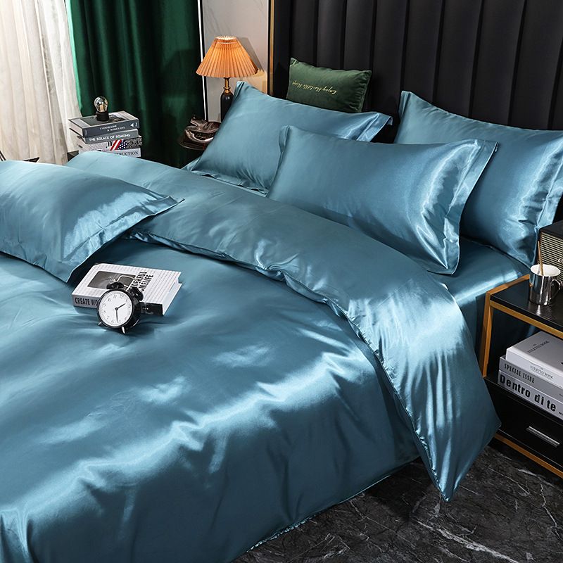 Shurui Silk Four Piece Set 150x200cm 1.8 m bed hat [quilt cover 200x 230cm] - Image 1