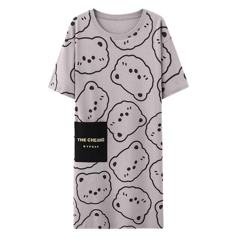 Women Summer Sleepwear Polyester Loose Dress Yellow - Image 7