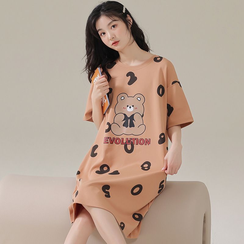 Women Summer Sleepwear Polyester Loose Dress Blue 5xl - Image 6