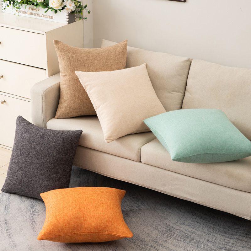 Shengdu Solid Color Polyester Pillow Case 40x40cm csmm hemp natural color 40*40cm single pillowcase - Image 2