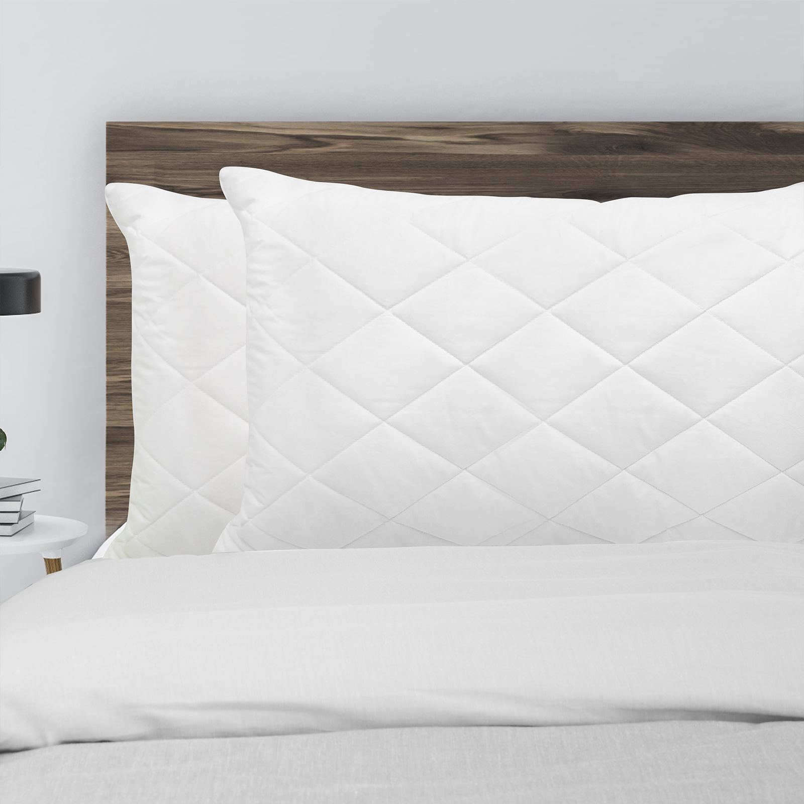 Royal Comfort Luxury Bamboo Blend Quilted Pillow Twin Pack Extra Fill Support - Image 3