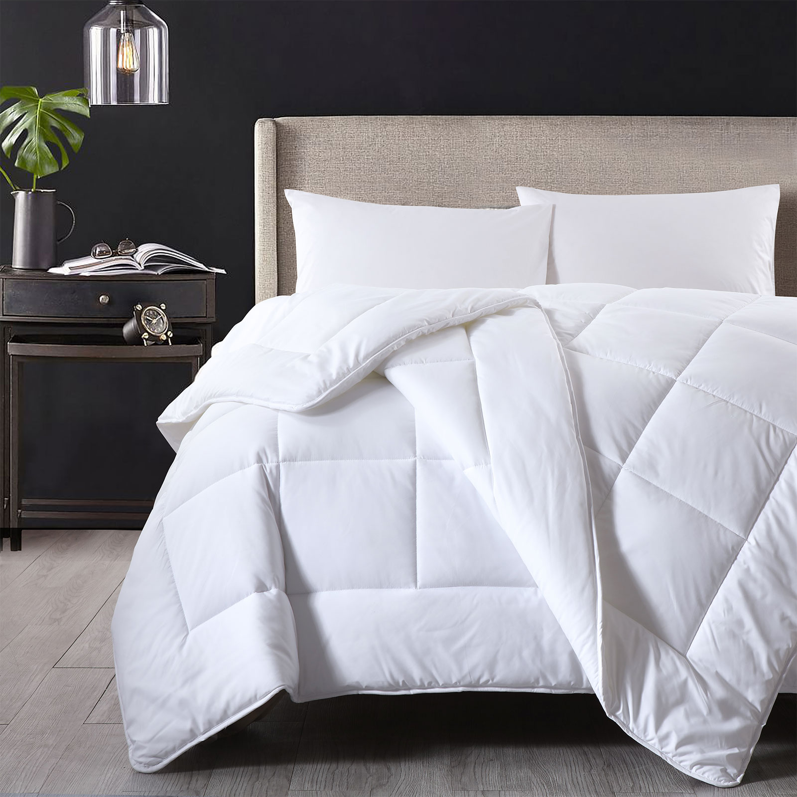 Royal Comfort 260GSM Deluxe Eco-Silk Touch Quilt 100% Cotton Cover - King - White - Image 6