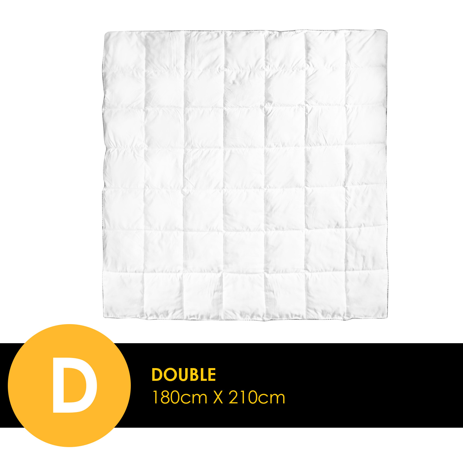 Royal Comfort Bamboo Blend Quilt 250GSM Luxury  Duvet 100% Cotton Cover - Double - White - Image 1