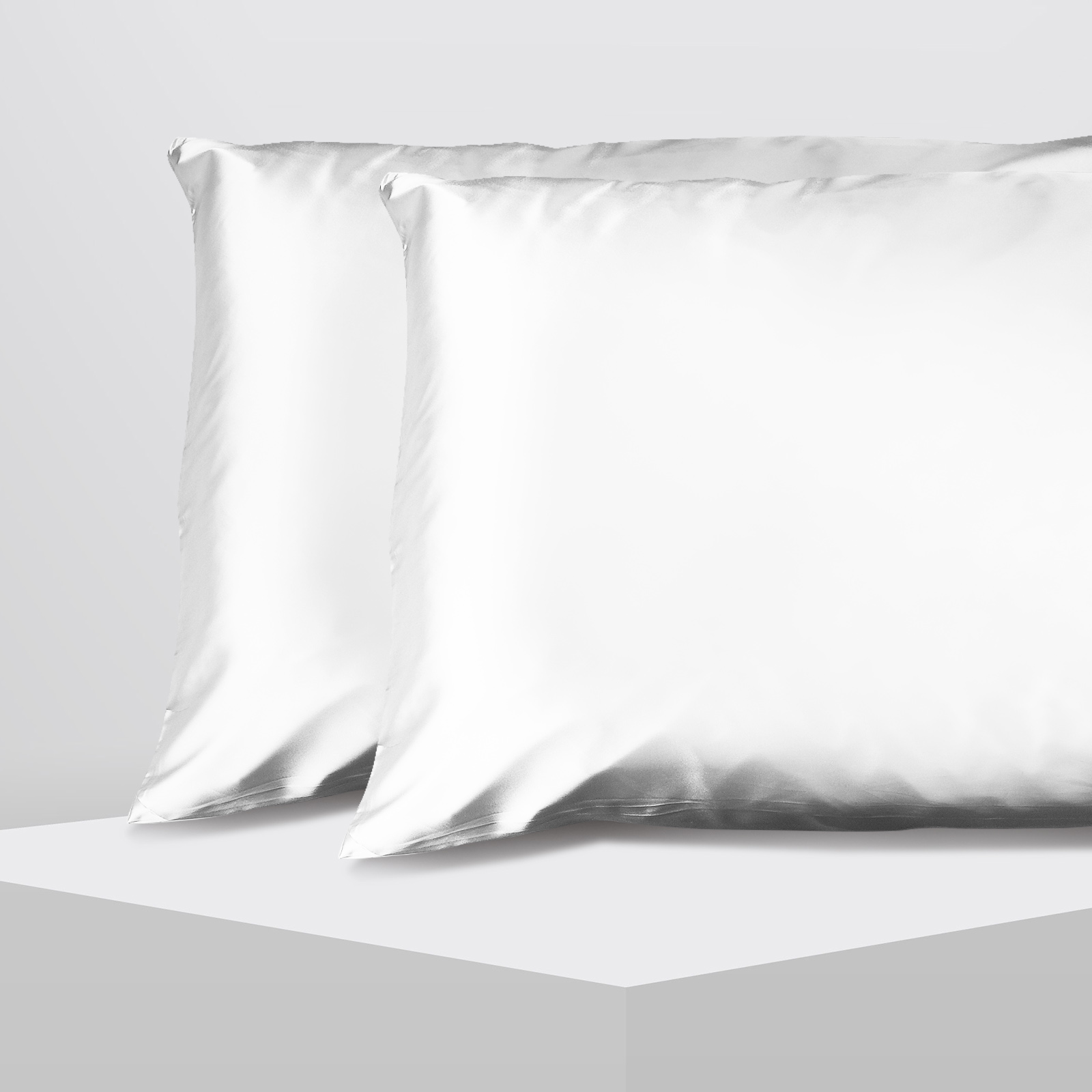 Casa Decor Luxury Satin Pillowcase Twin Pack Size With Gift Box Luxury - White - Image 3