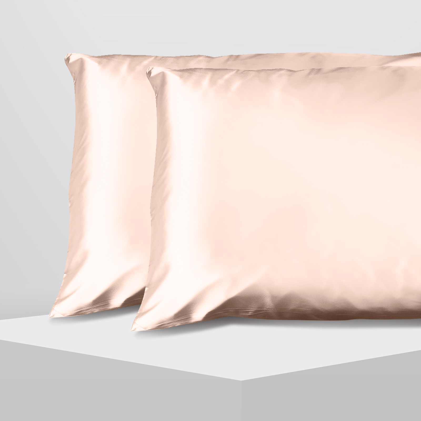 Casa Decor Luxury Satin Pillowcase Twin Pack Size With Gift Box Luxury - Champagne Pink - Image 3