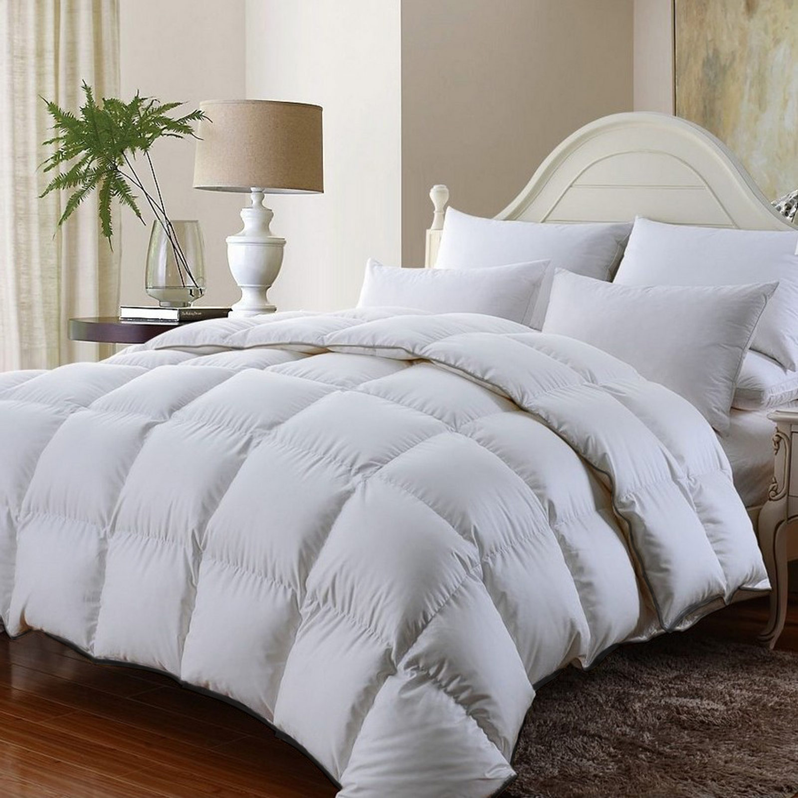 Royal Comfort 350GSM Luxury Soft Bamboo All-Seasons Quilt Duvet  - Queen - White - Image 1