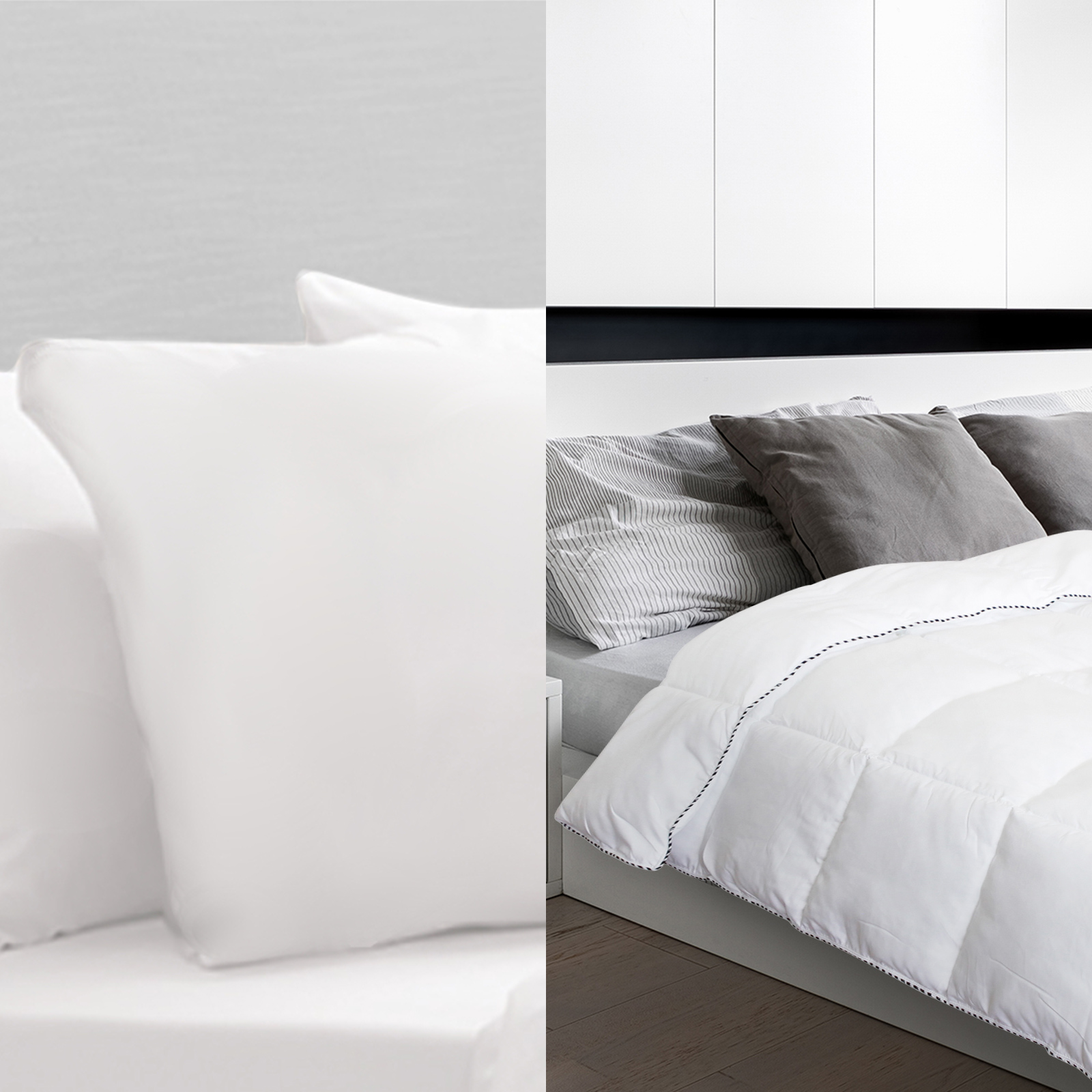 250GSM Bamboo Blend Quilt With 1100GSM Hotel Pillow Bedding Set - King - Image 2