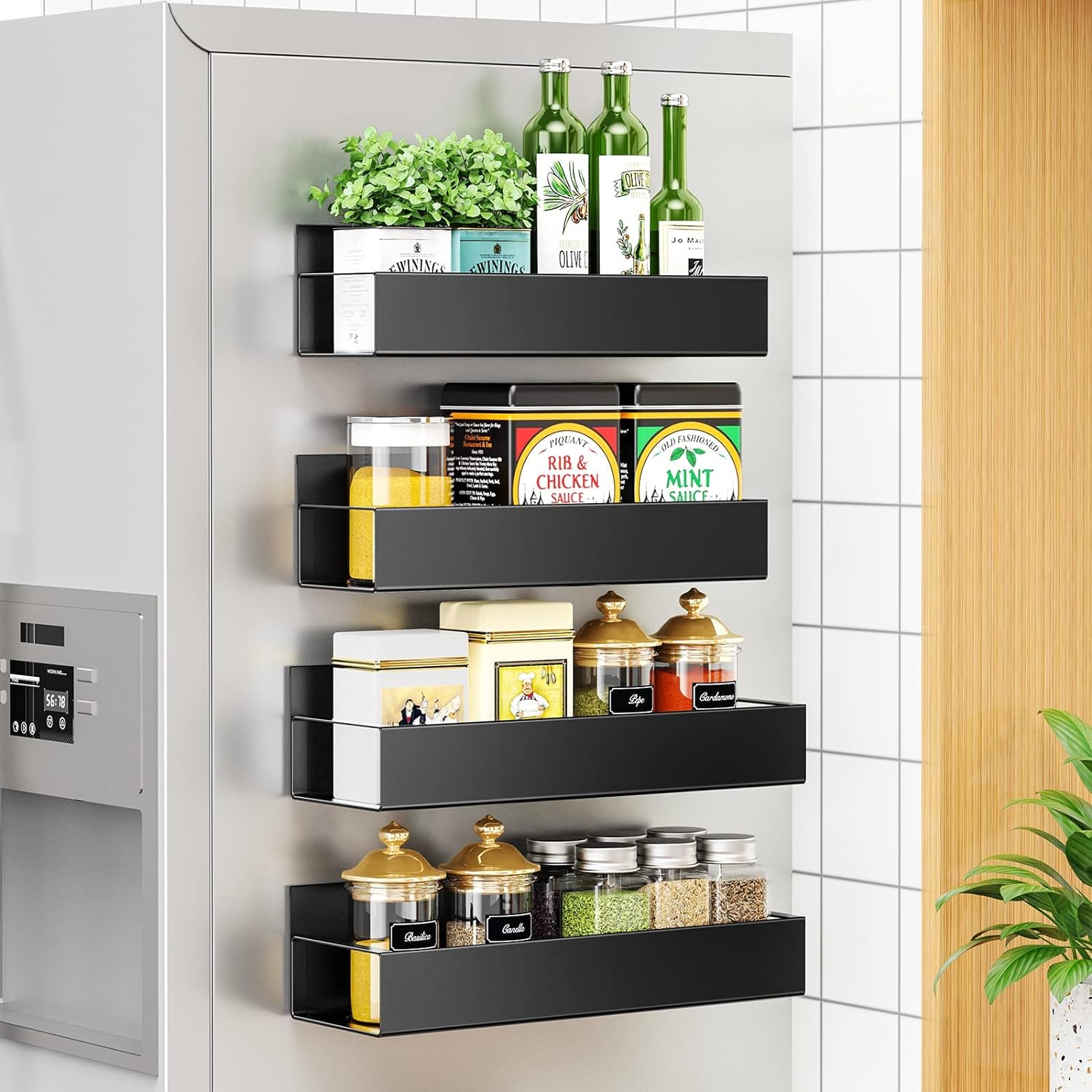 4 pack Magnetic Fridge Spice Rack - Image 1