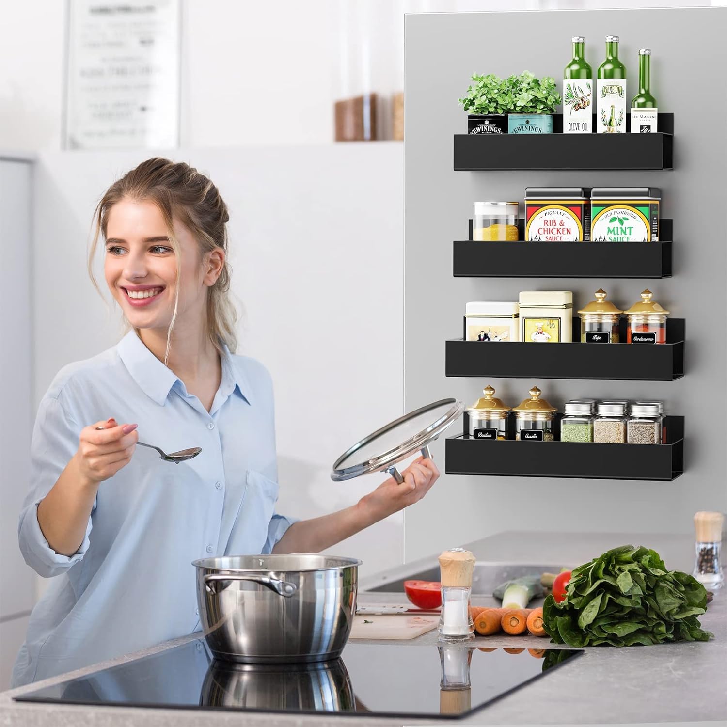 4 pack Magnetic Fridge Spice Rack - Image 3