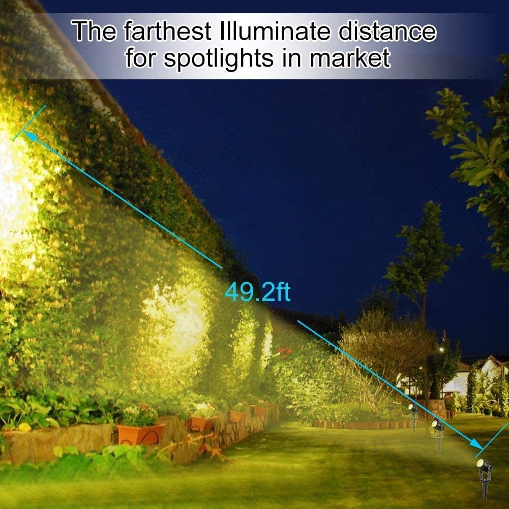 3 x LED Spotlights Powered Solar Garden Lights Outdoor Waterproof (Warm White) - Image 4