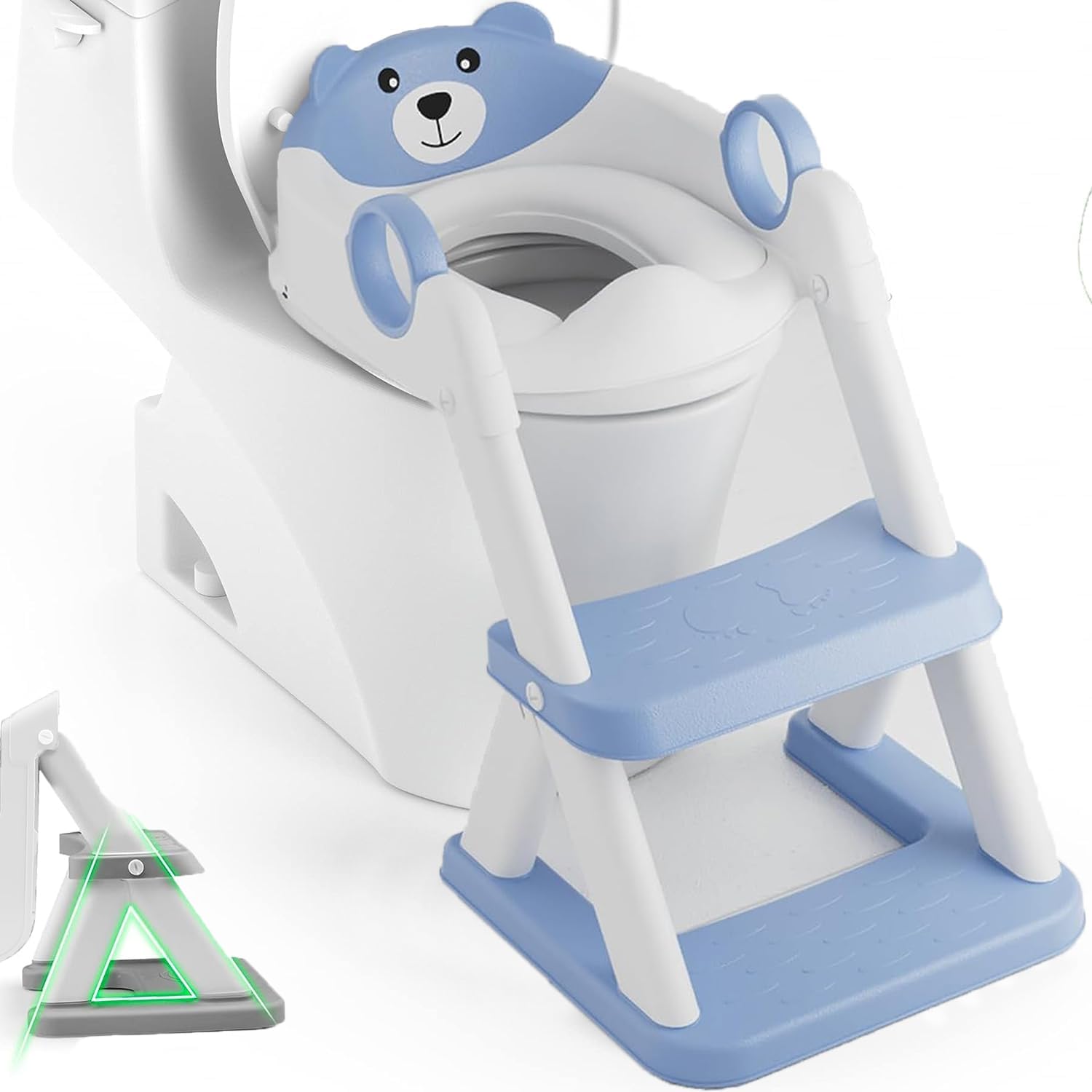 Potty Training Seat Ladder, Kids Boys Girls, Blue - Image 1