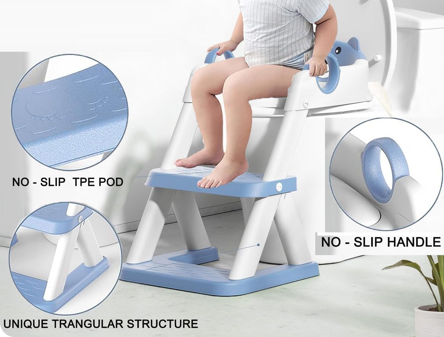 Potty Training Seat Ladder, Kids Boys Girls, Blue - Image 5