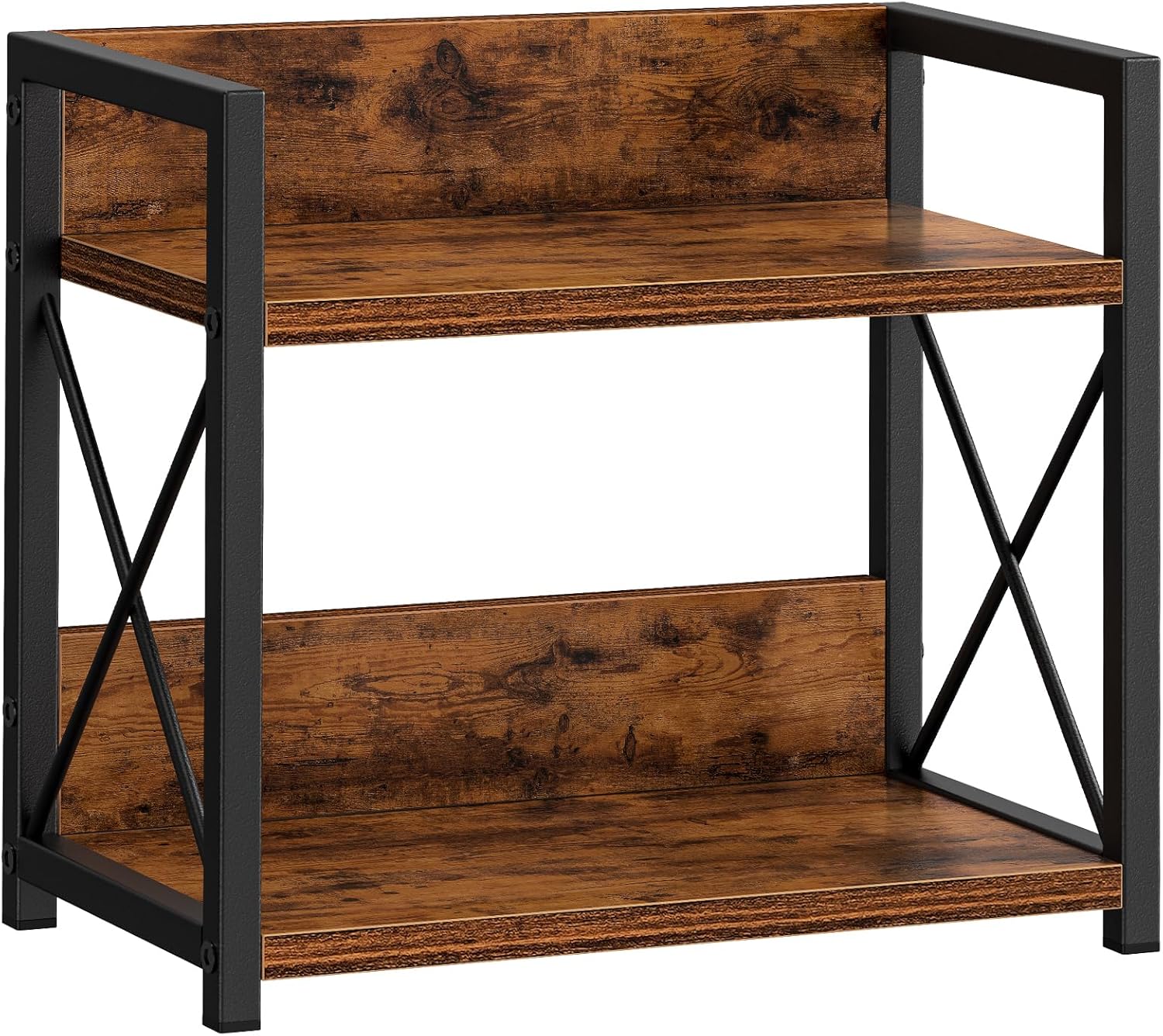 CARLA HOME 2-Tier Countertop Shelf Organizer Rustic Wood Kitchen Spice Rack for Storage, Condiments & Cabinet Organization - Image 1