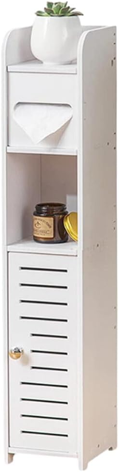CARLA HOME Slim Bathroom Cabinet with Toilet Paper Holder for Toilet or Laundry Room - Image 1