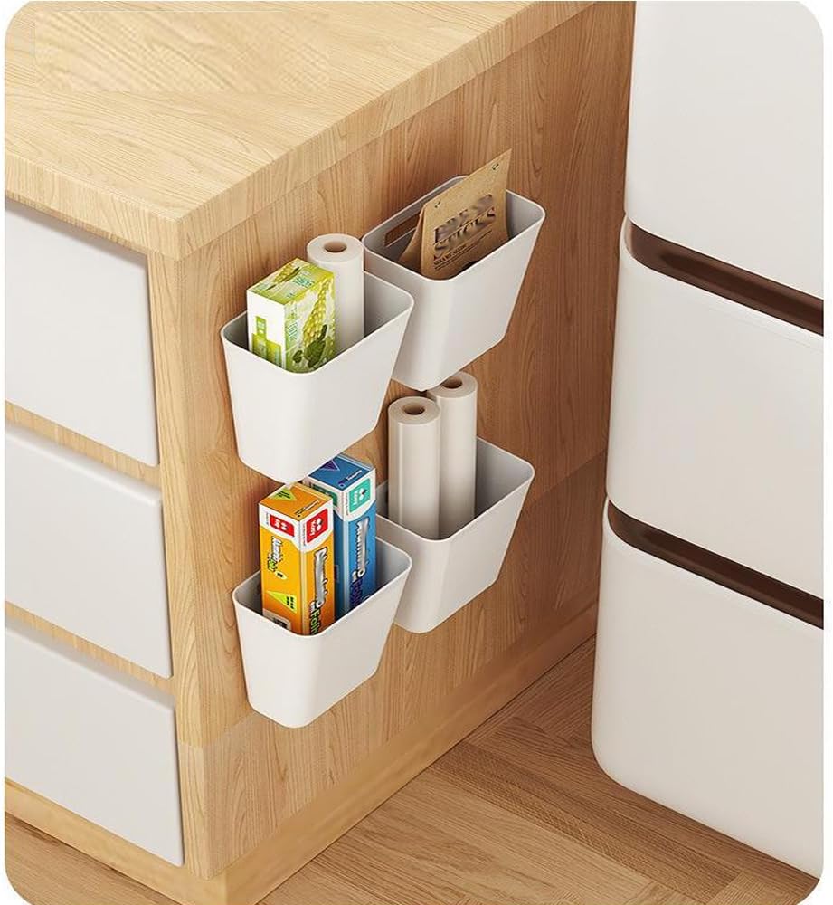 CARLA HOME 4-Pack Self-Adhesive Wall Storage Box for Cabinet Doors, Kitchen, Bathroom & Office - Image 7