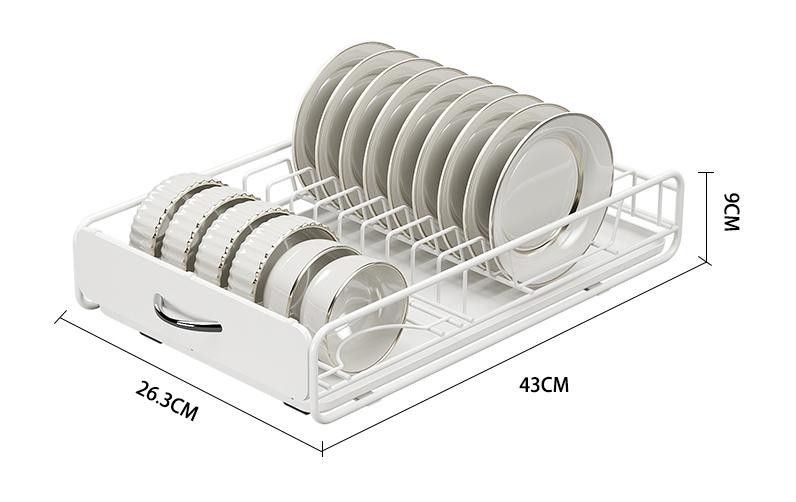 CARLA HOME 2 Pack Pull Out Dish Rack for Kitchen Cabinet with Slide Out Drawer Organizer for Plates, Bowls & Utensils - Image 8
