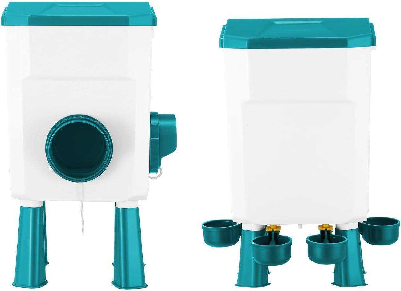 CARLA HOME Automatic Chicken Feeder Waterer Set with 8KG Food 7L Water Capacity for Coop, Chickens, Ducks, Quails (Blue) - Image 1