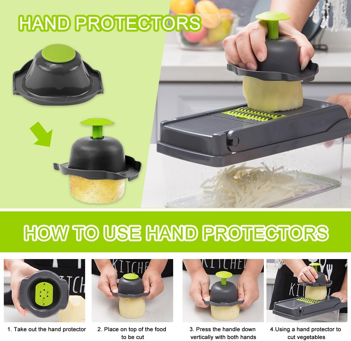 CARLA HOME Multifunctional Mandoline Vegetable Chopper 16-in-1 with Stainless Steel Blades, Storage Container & Hand Guard for Fruits & Veggies - Image 7