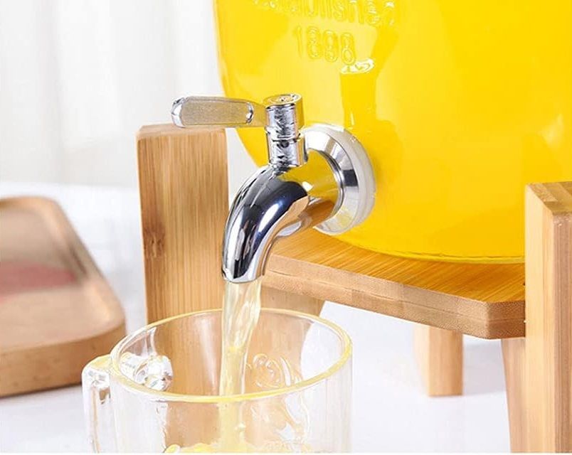 CARLA HOME 5L Glass Drink Dispenser with Metal Stand, Wide Mouth Beverage Jar & Stainless Steel Tap for Lemonade, Iced Tea, Water & Fruit-Infused Drinks - Image 7