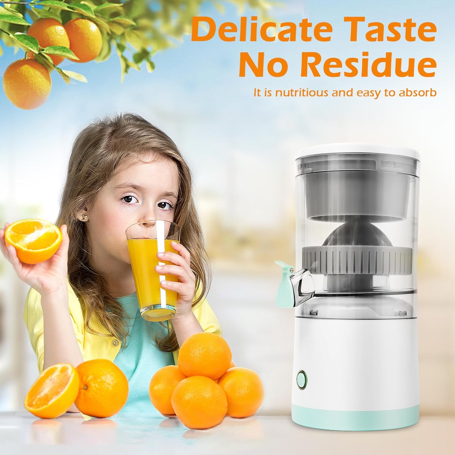CARLA HOME Hands-Free Citrus Juicer with USB Rechargeable Electric Fruit Squeezer - Image 5