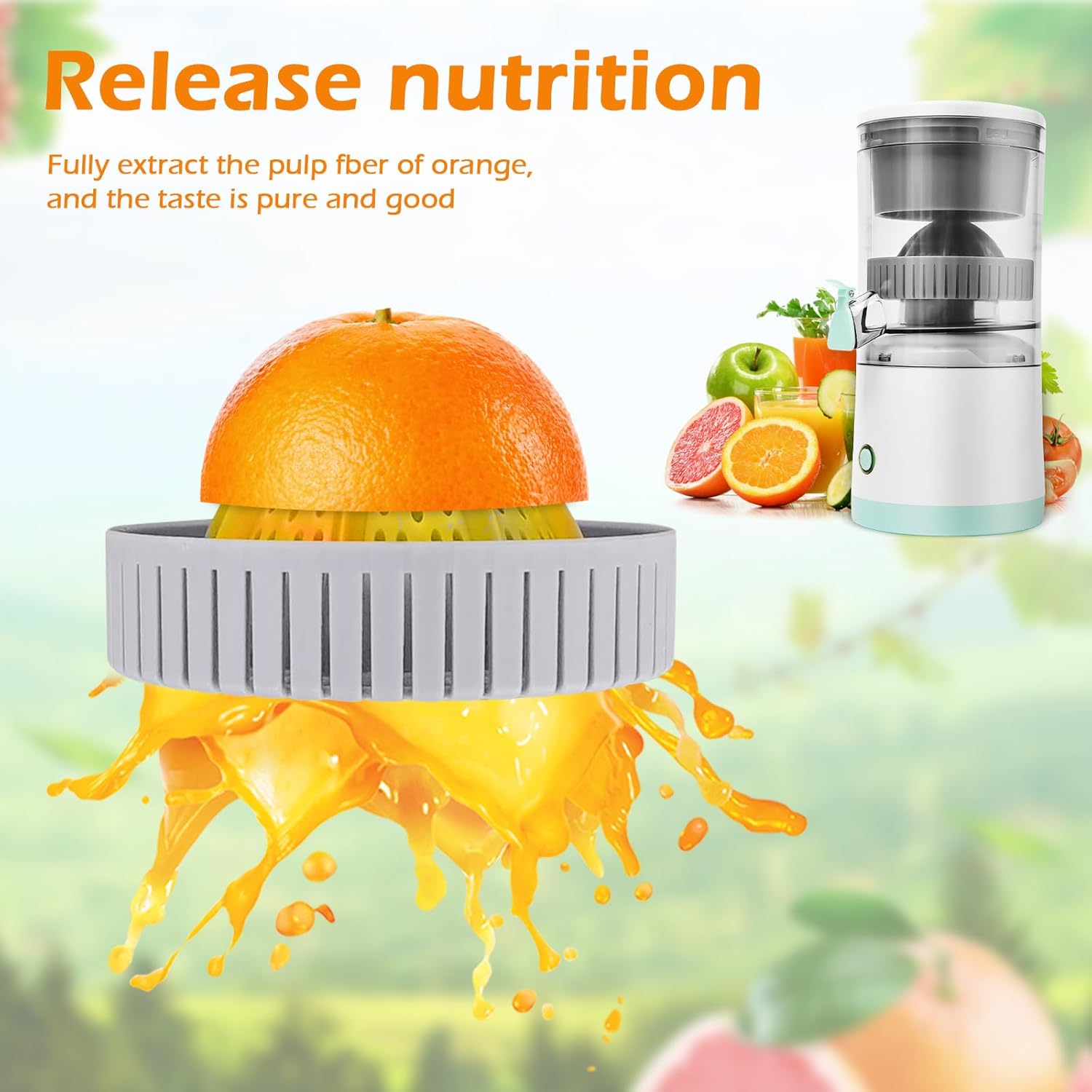 CARLA HOME Hands-Free Citrus Juicer with USB Rechargeable Electric Fruit Squeezer - Image 6