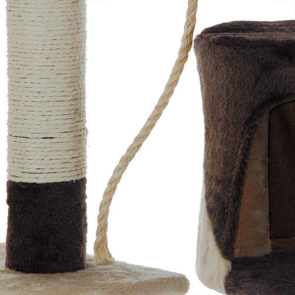 CARLA HOME 140cm Cat Tree for Indoor Cats with Plush Perch, Sisal Scratching Posts & Condo for Kittens & Adult Cats (Beige) - Image 8