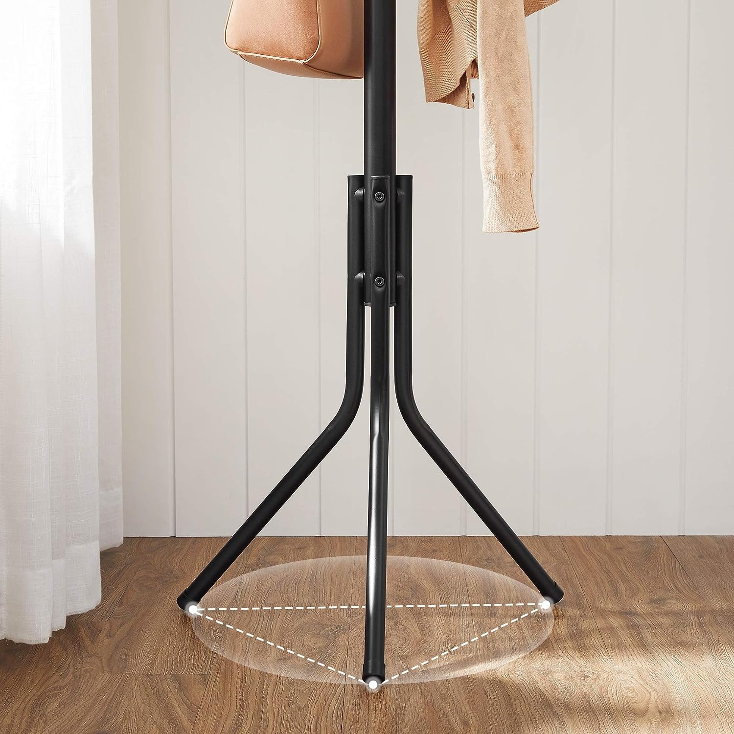 Metal Coat Rack Stand Hat Hanger, Black, 182cm - Image 7