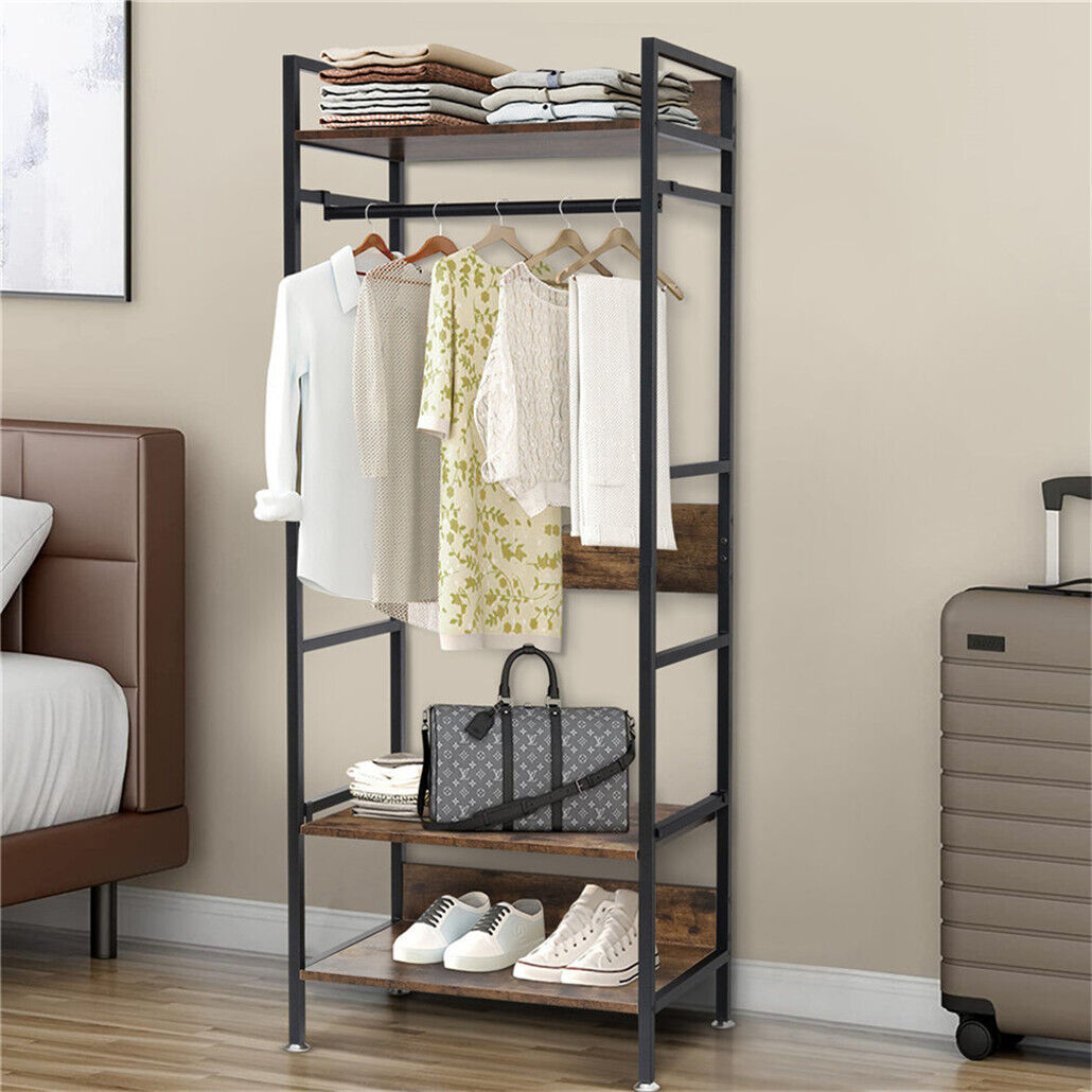 Metal Garment Rack Coat Stand MDF & Iron Organizer - Image 1