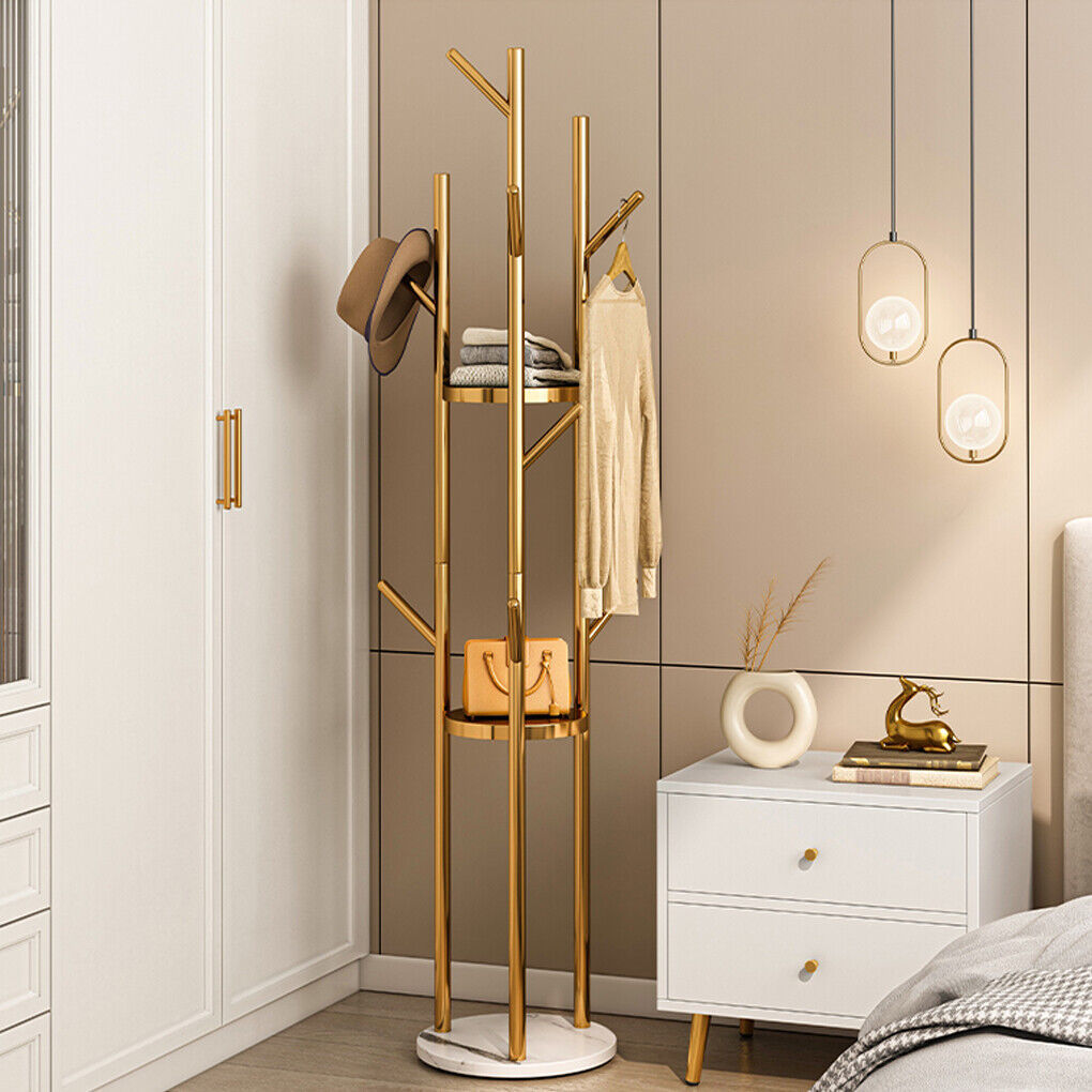 Marble & Metal Coat Rack Stand Heavy Duty - Image 1