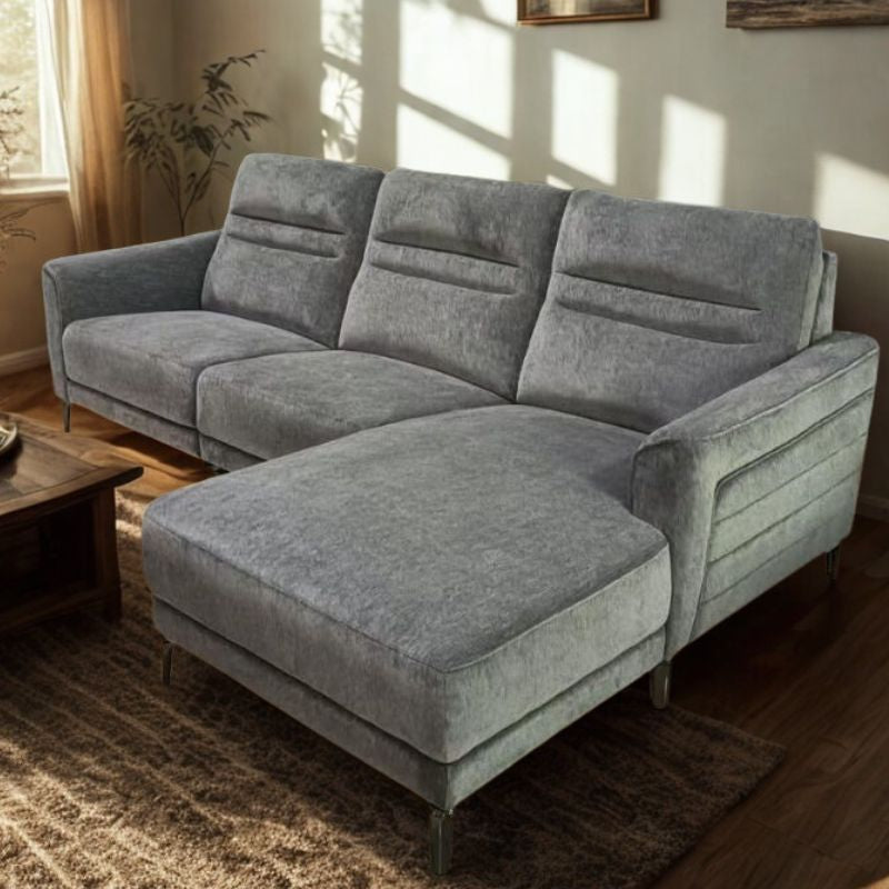 Arizona Charcoal Grey L-Shaped Chaise Sofa - Image 1