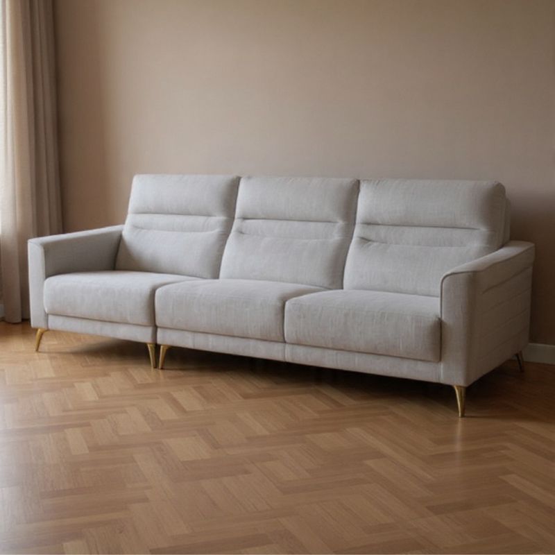Maddison 3-Seater Fabric Sofa Light Grey - Image 1