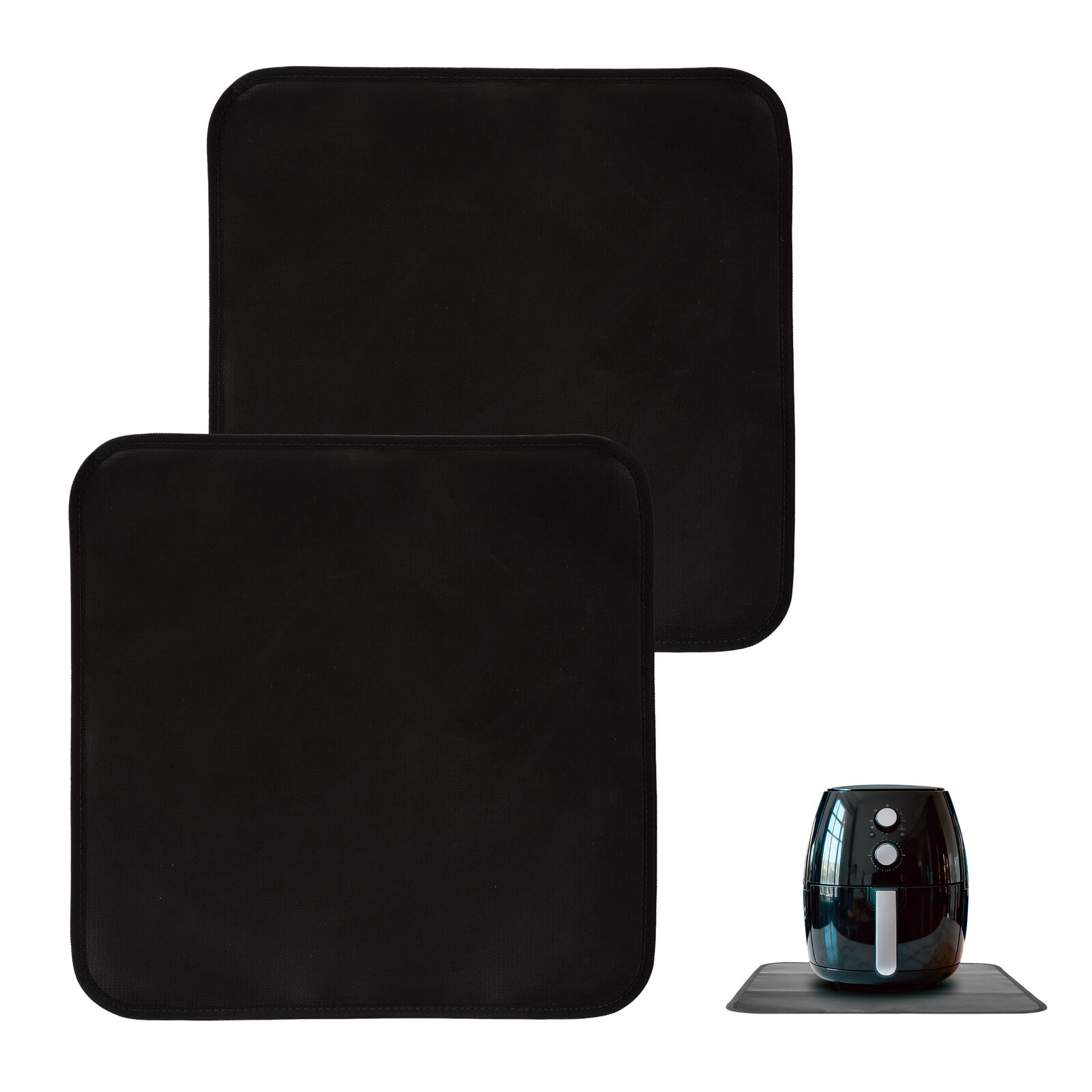 Non Slip Heat Resistant Air Fryer Benchtop Protector Mats, 2 Pack, 40cm x 40cm - Image 1