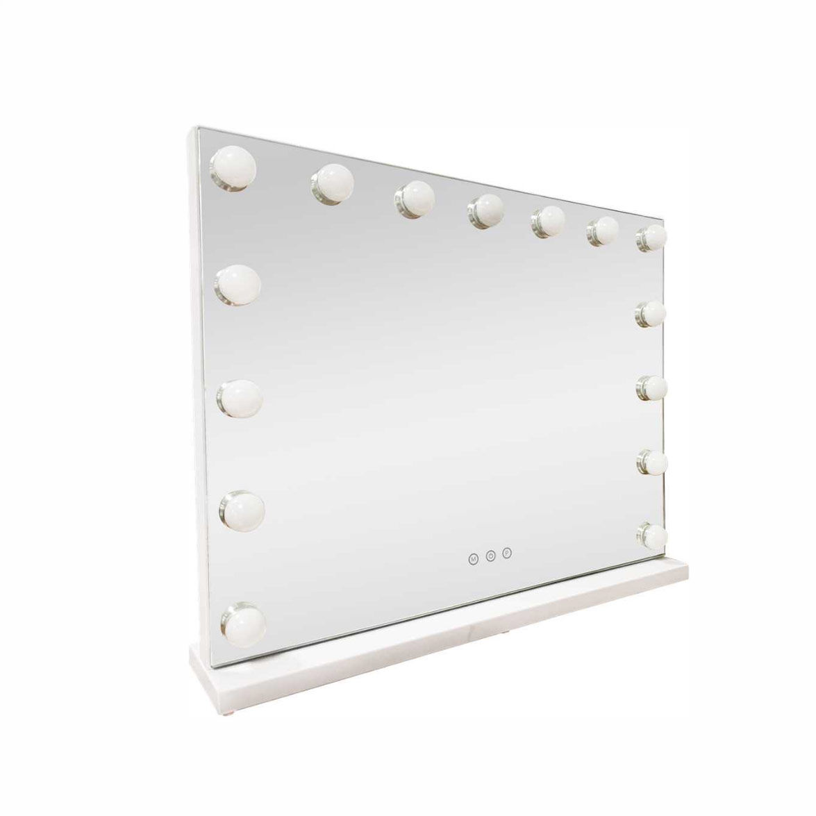 LED Beauty Mirror with 15 Bulbs, Colour Settings, USB A and USB C, White, 58 × 48cm - Image 1