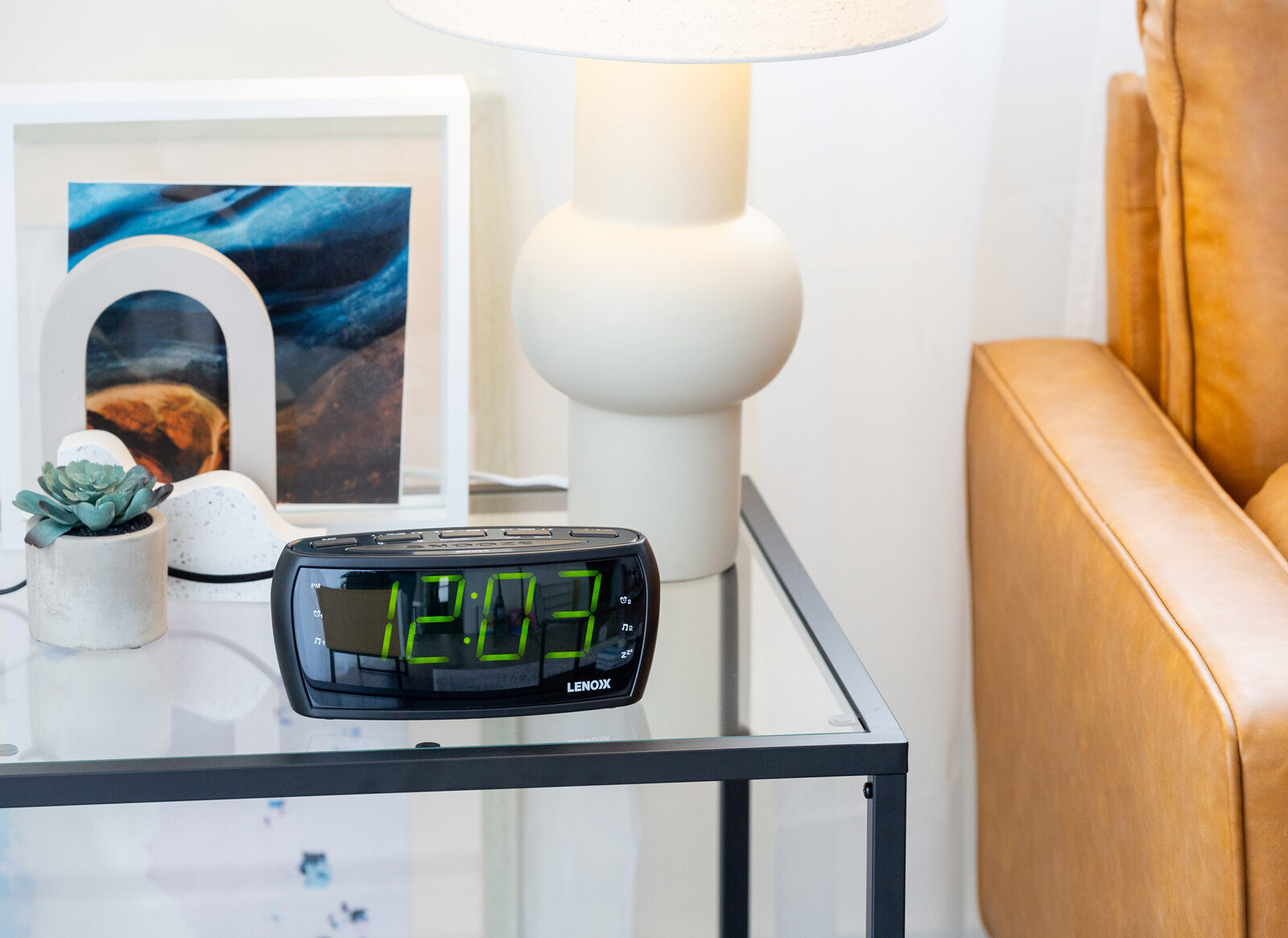 Large Number Alarm Clock & AM/FM Radio, Bold Green LED Time Screen - Image 2