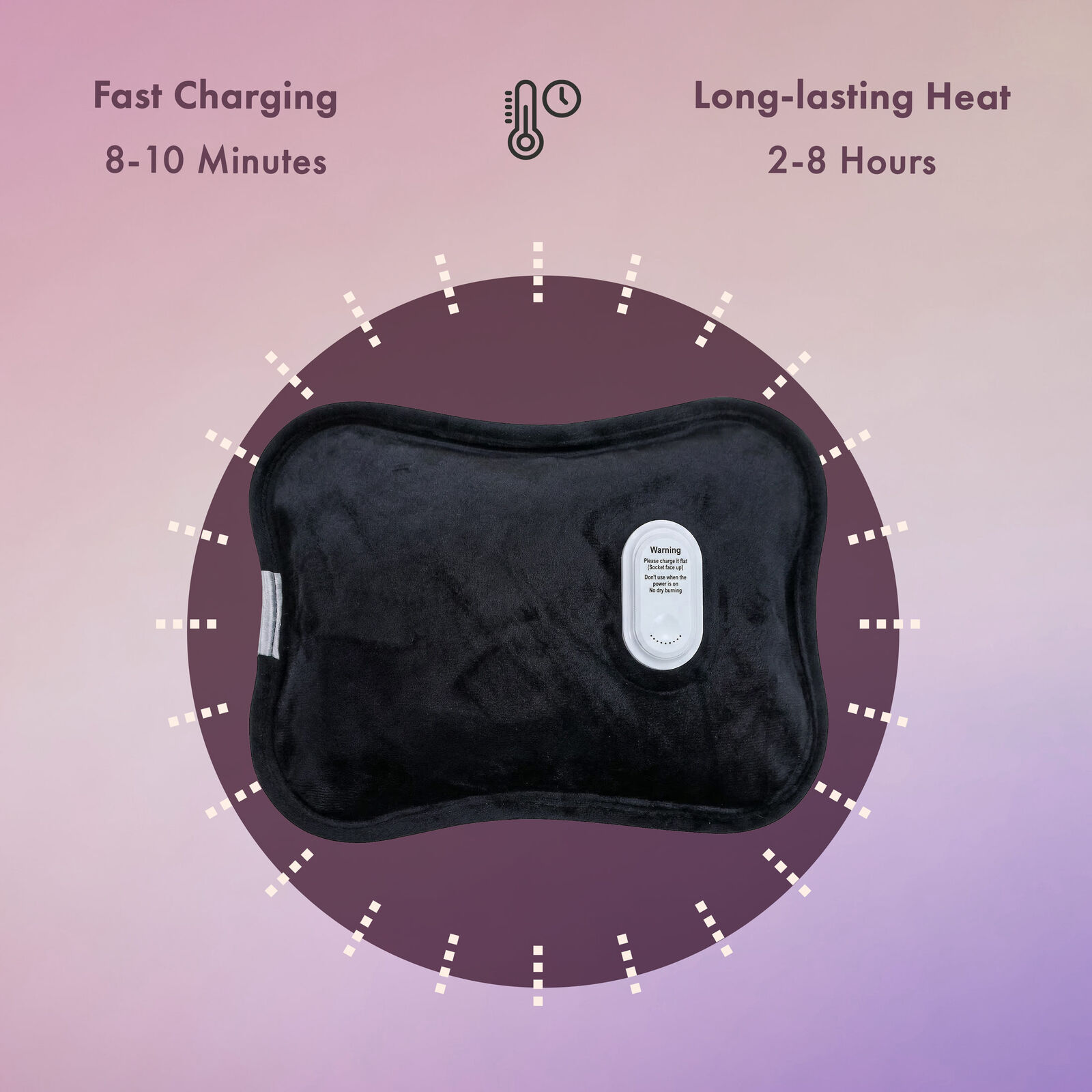 Rechargeable Electric Hot Water Bottle 180W, Fast Heating, Up to 70°C, Leak-Resistant Design - Image 6