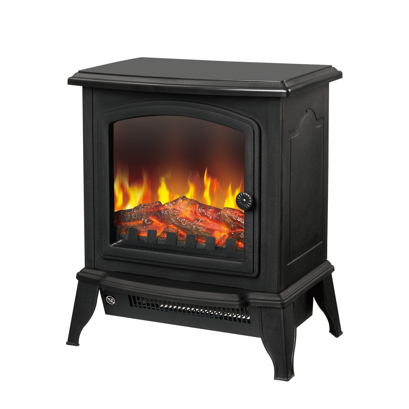 Electric 1000W to 2000W Fireplace Heater with Realistic Log Flame Display - Image 1