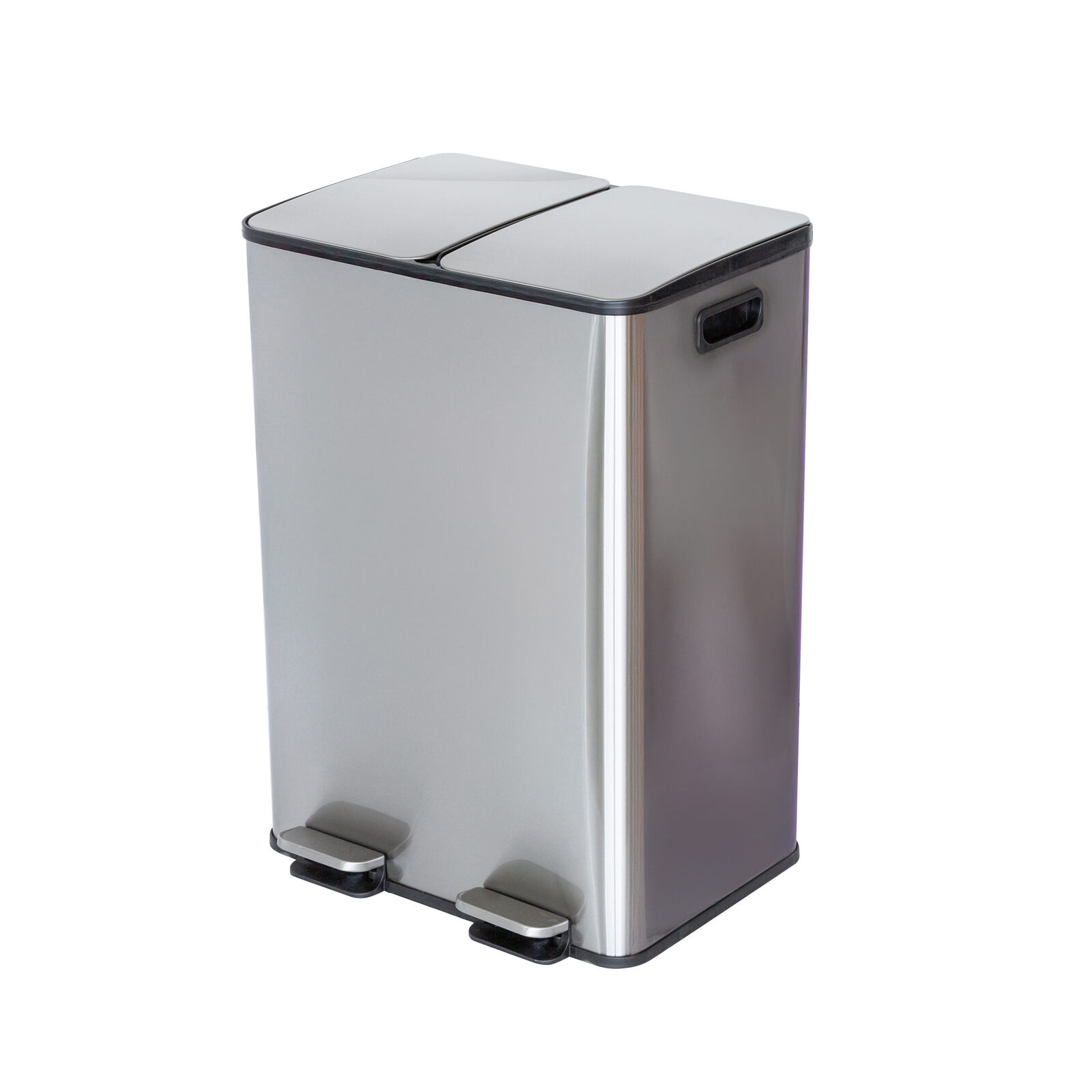Stainless Steel Dual Compartment (30L each Section) Pedal Operation Rubbish Bin - Image 1