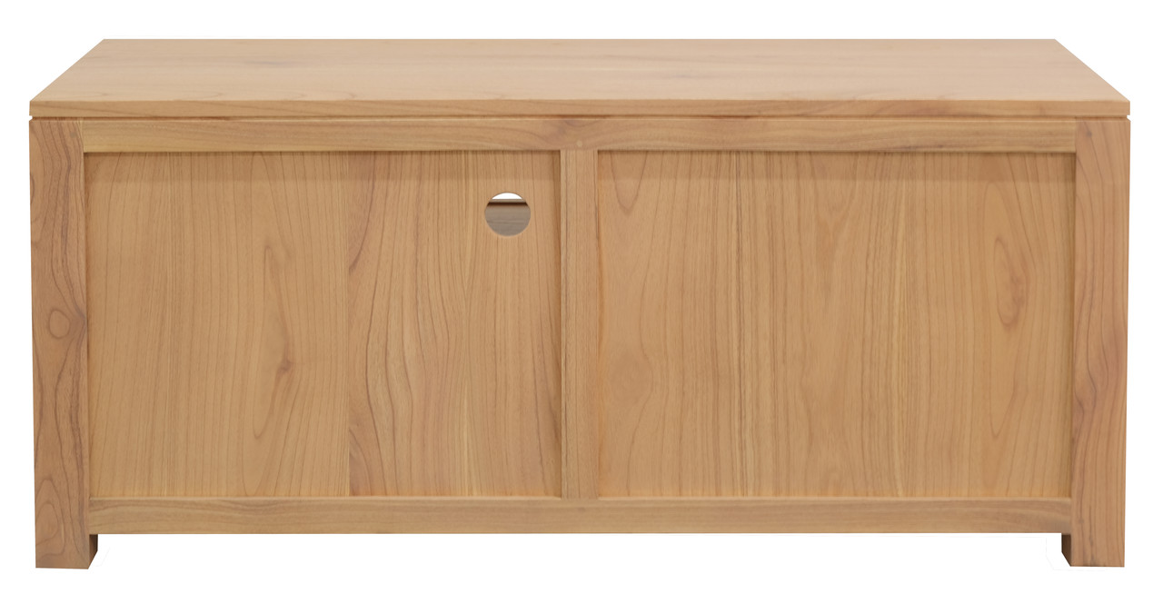 Amsterdam 2 Drawer Solid White Cedar Wood Entertainment Unit (Natural) - Image 4